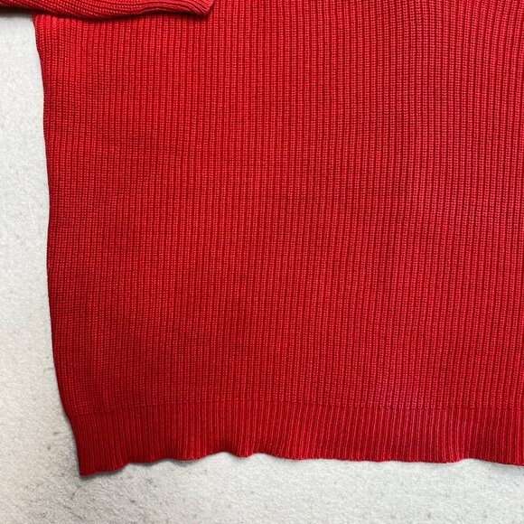 VINTAGE Lord Jeff Sweatshirt Mens XL Red Knit V-Neck Cotton 90s Pullover - Picture 5 of 13